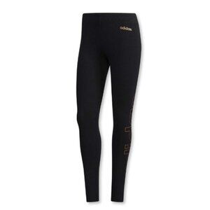 Adidas Women's Tight Fit Snug Elastic Logo Printed Leggings Black Sz Extra Small
